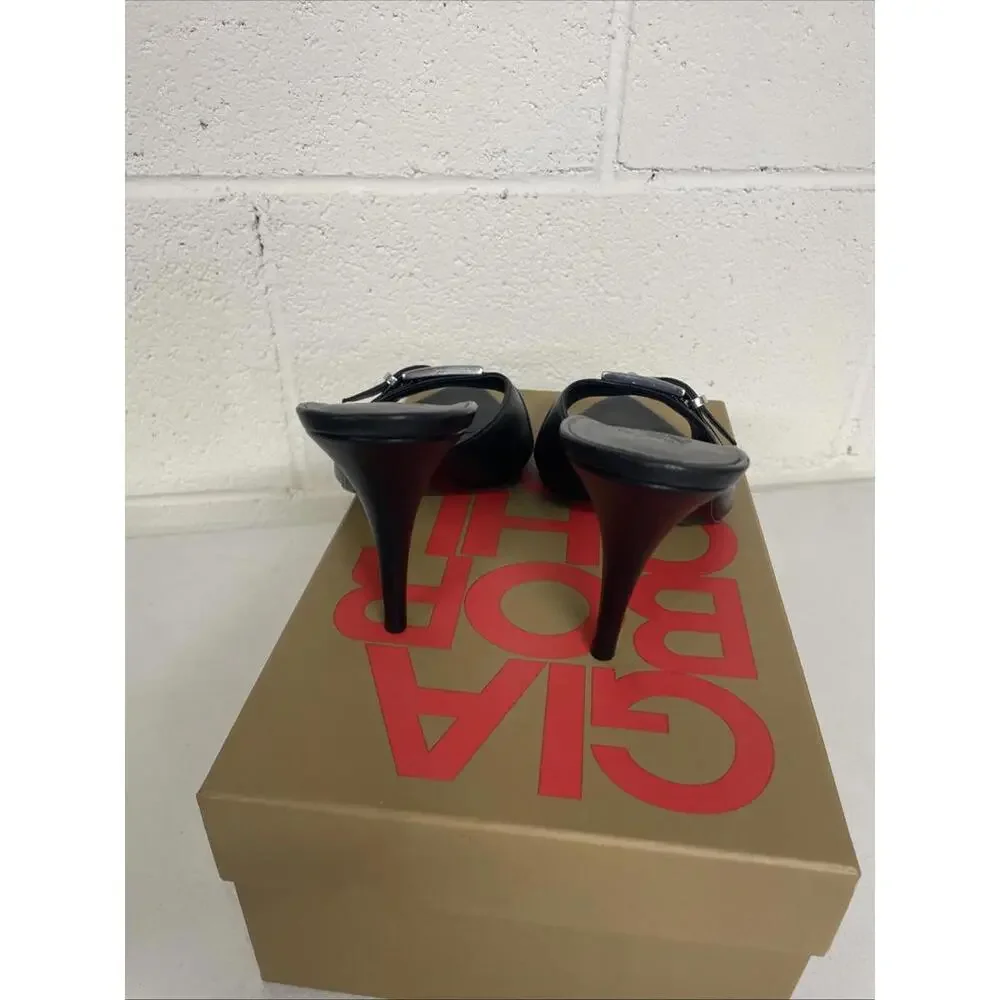 Gia Borghini Dorothy Heels black pointed toe sandal size 39 NIB $470 msrp - Picture 9 of 11